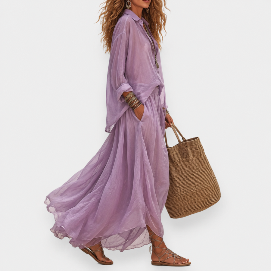 Clementine™ | Blouse and Pleated Skirt Set