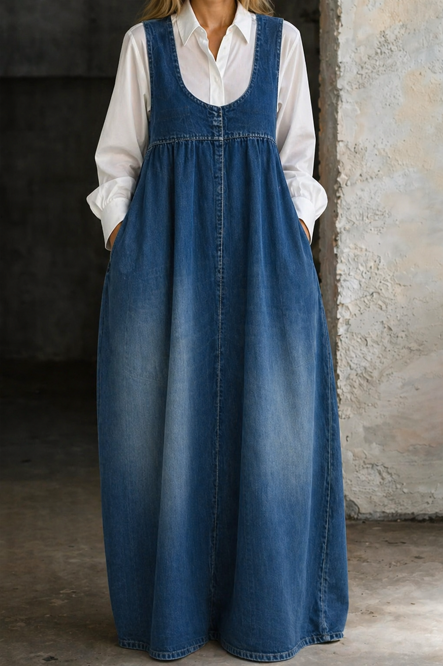 Irene™ | Loose Denim Vest Dress