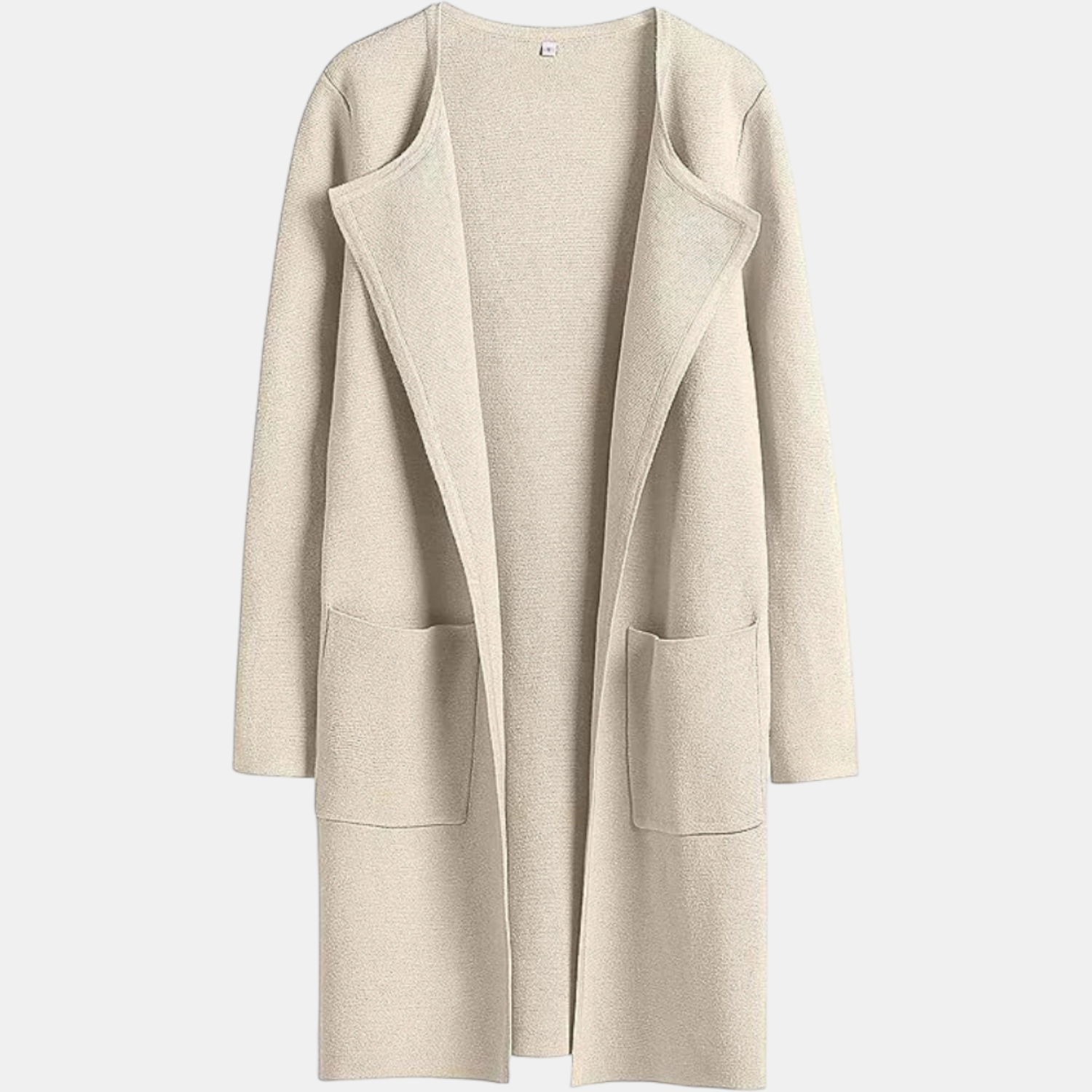 Women's Suit Collar Open Front Longline Knit Cardigan™