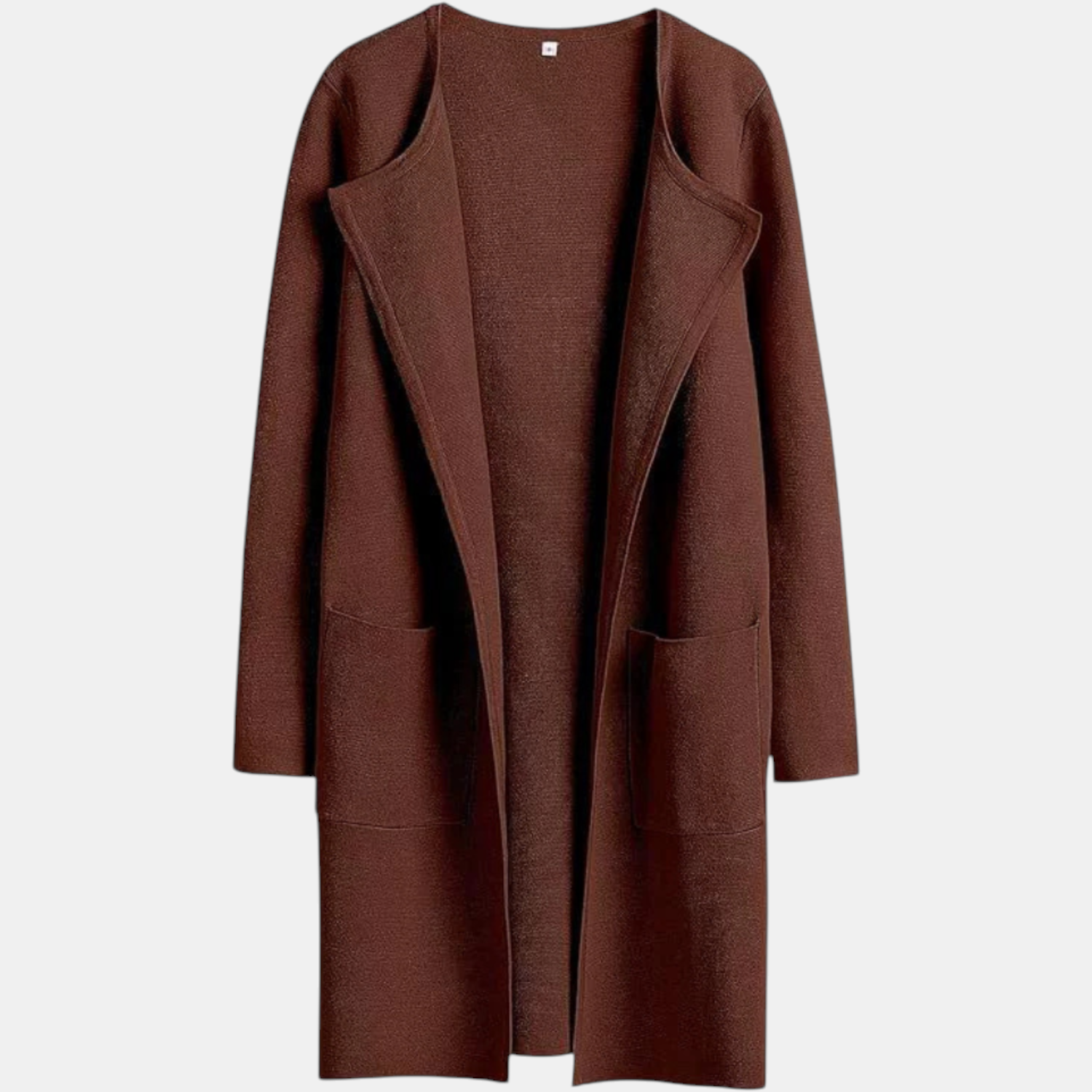Women's Suit Collar Open Front Longline Knit Cardigan™