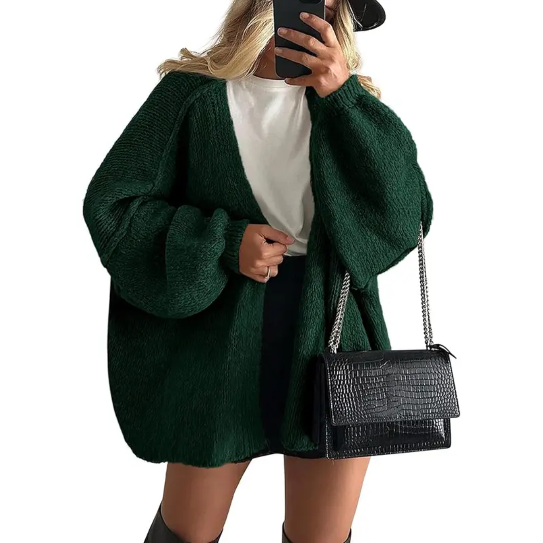 WINONA™ | – Cozy Oversized Lantern Sleeve Cardigan