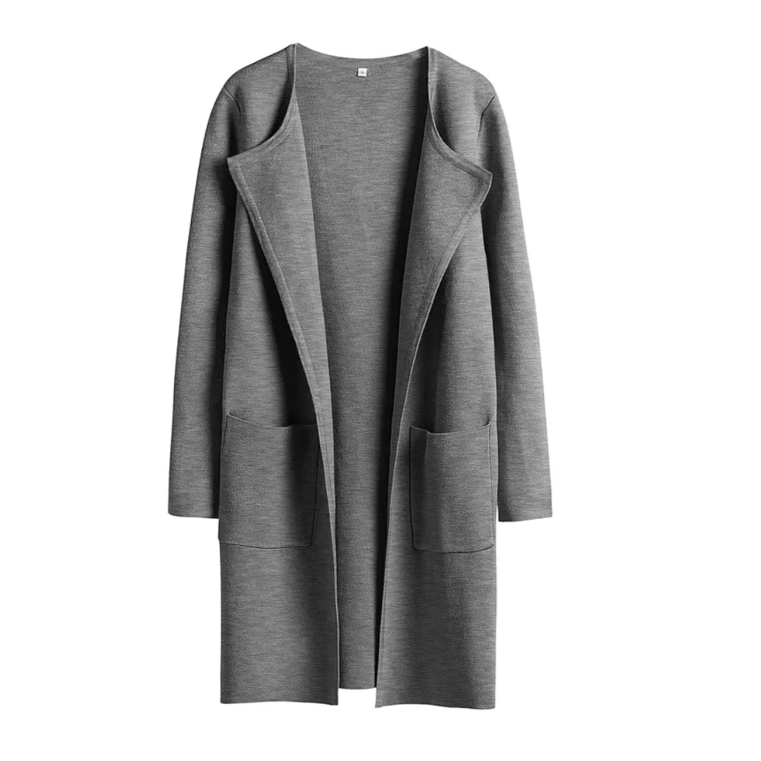 FREJА™ | – Cozy Lapel Open-Front Knit Cardigan
