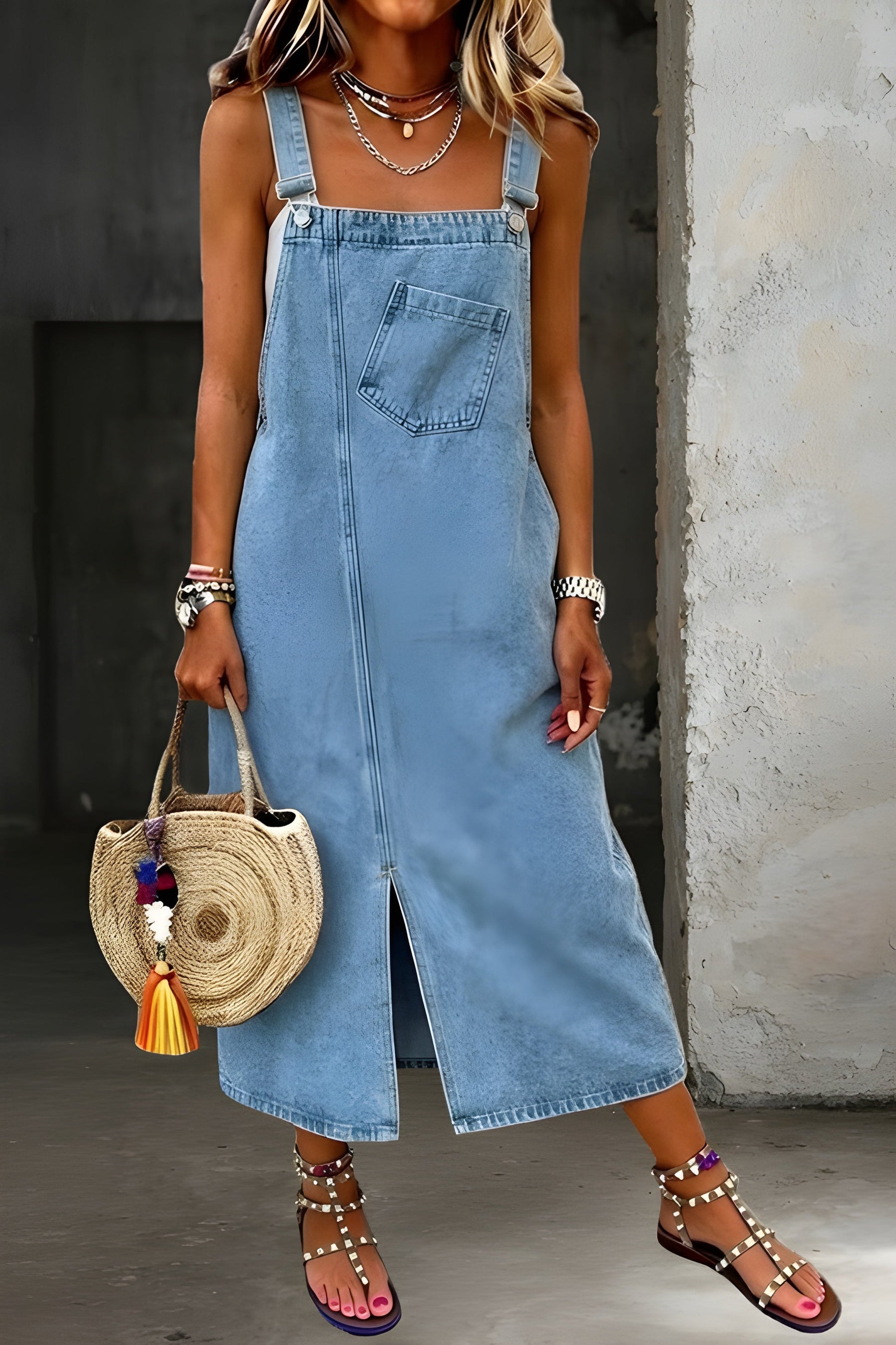 Thalia™ | Casual Denim Jumper Dress