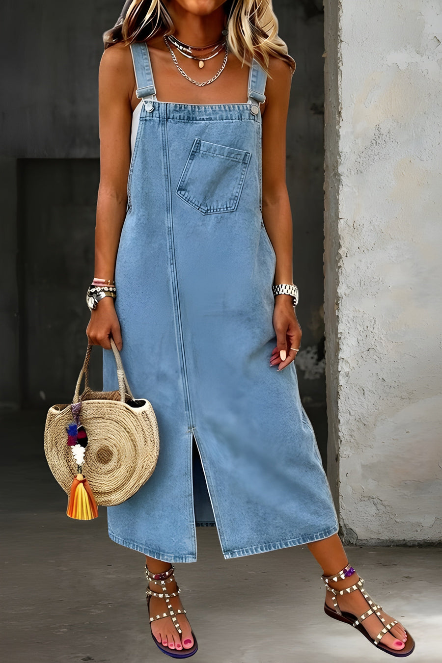 Thalia™ | Casual Denim Jumper Dress