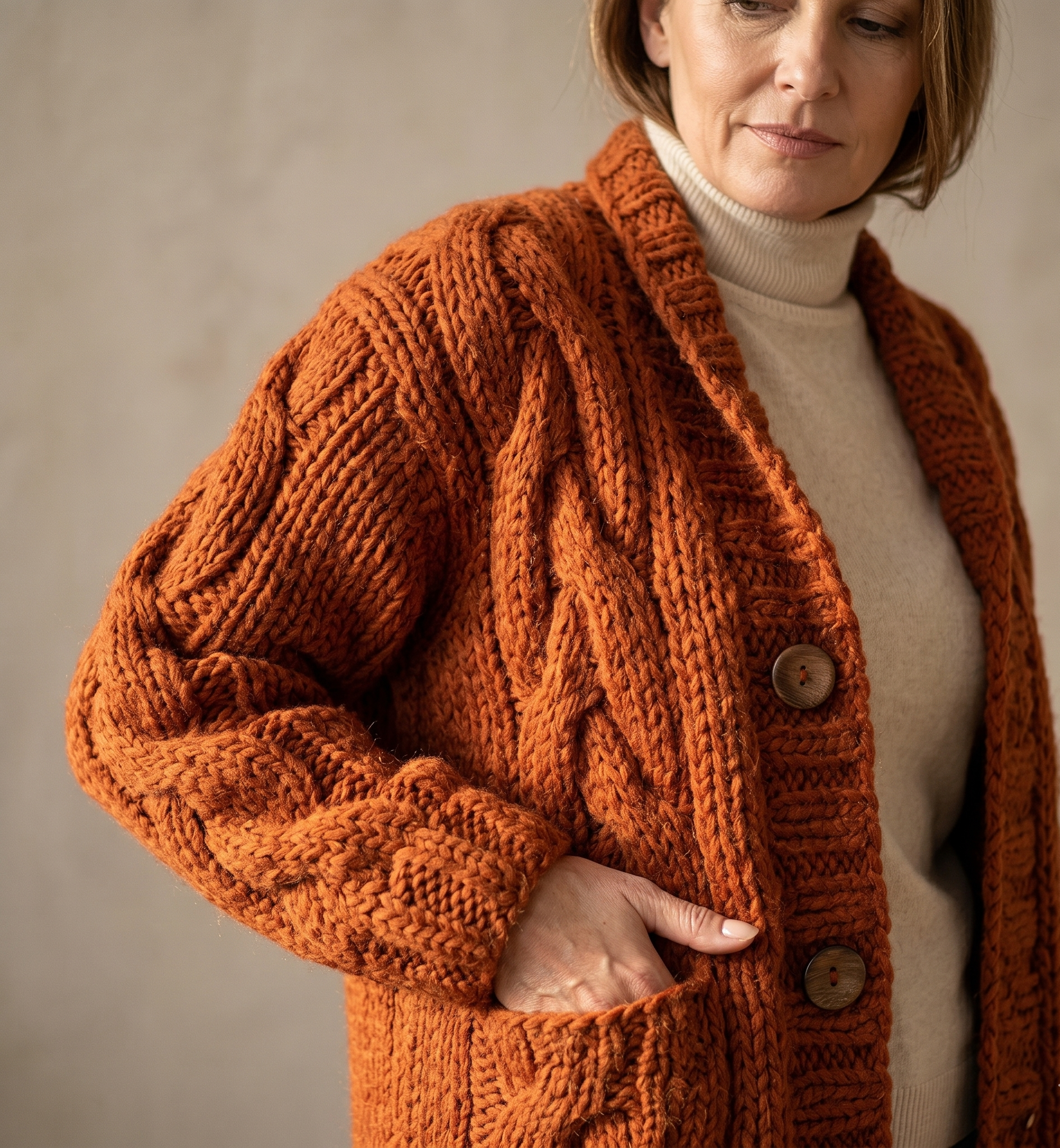 Alessia™ | Elegant Cable Knit Coat
