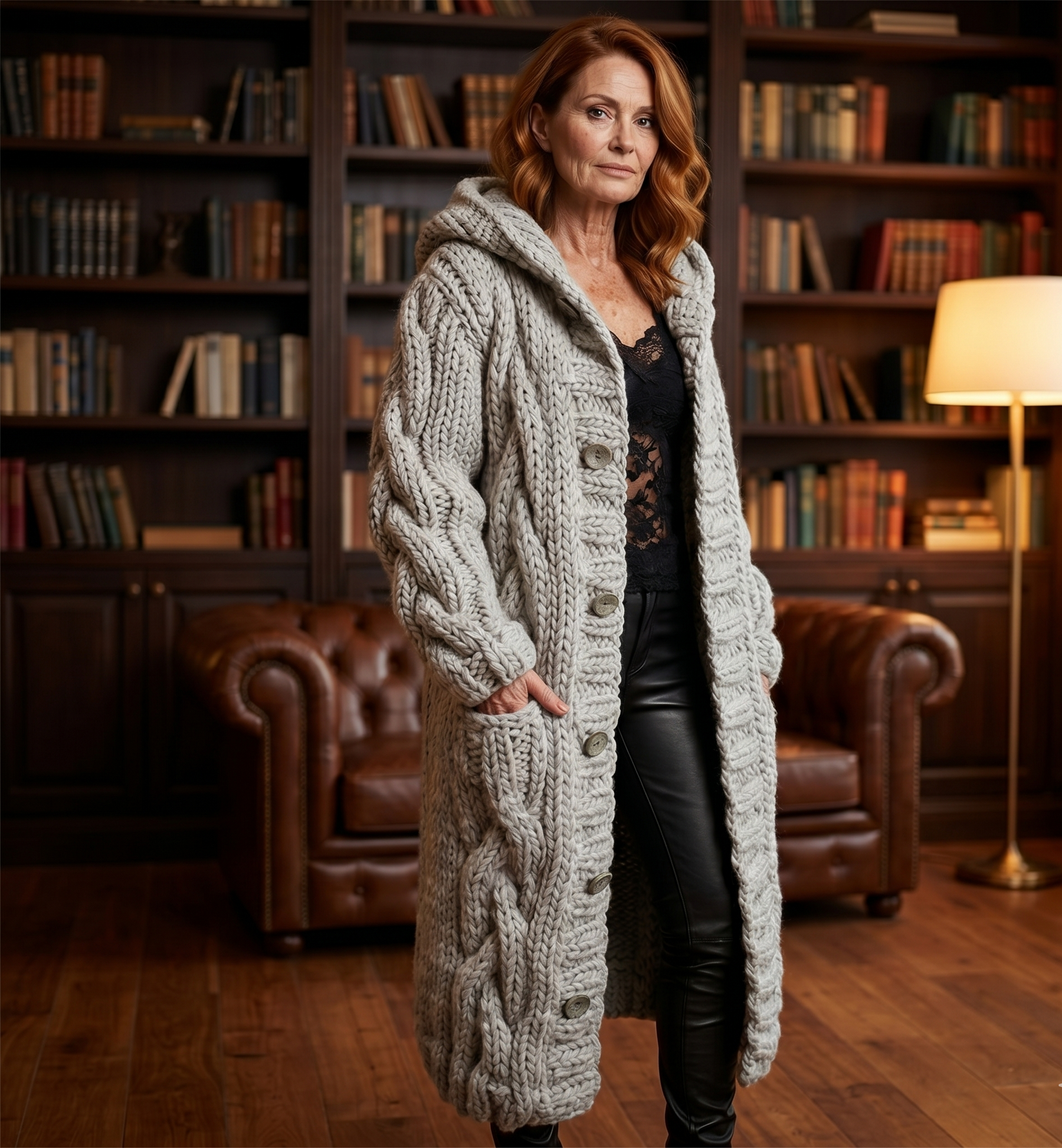 Alessia™ | Elegant Cable Knit Coat