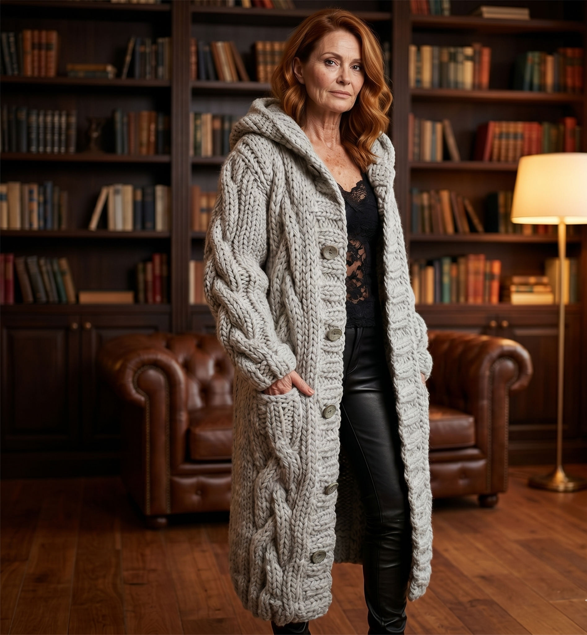 Alessia™ | Elegant Cable Knit Coat