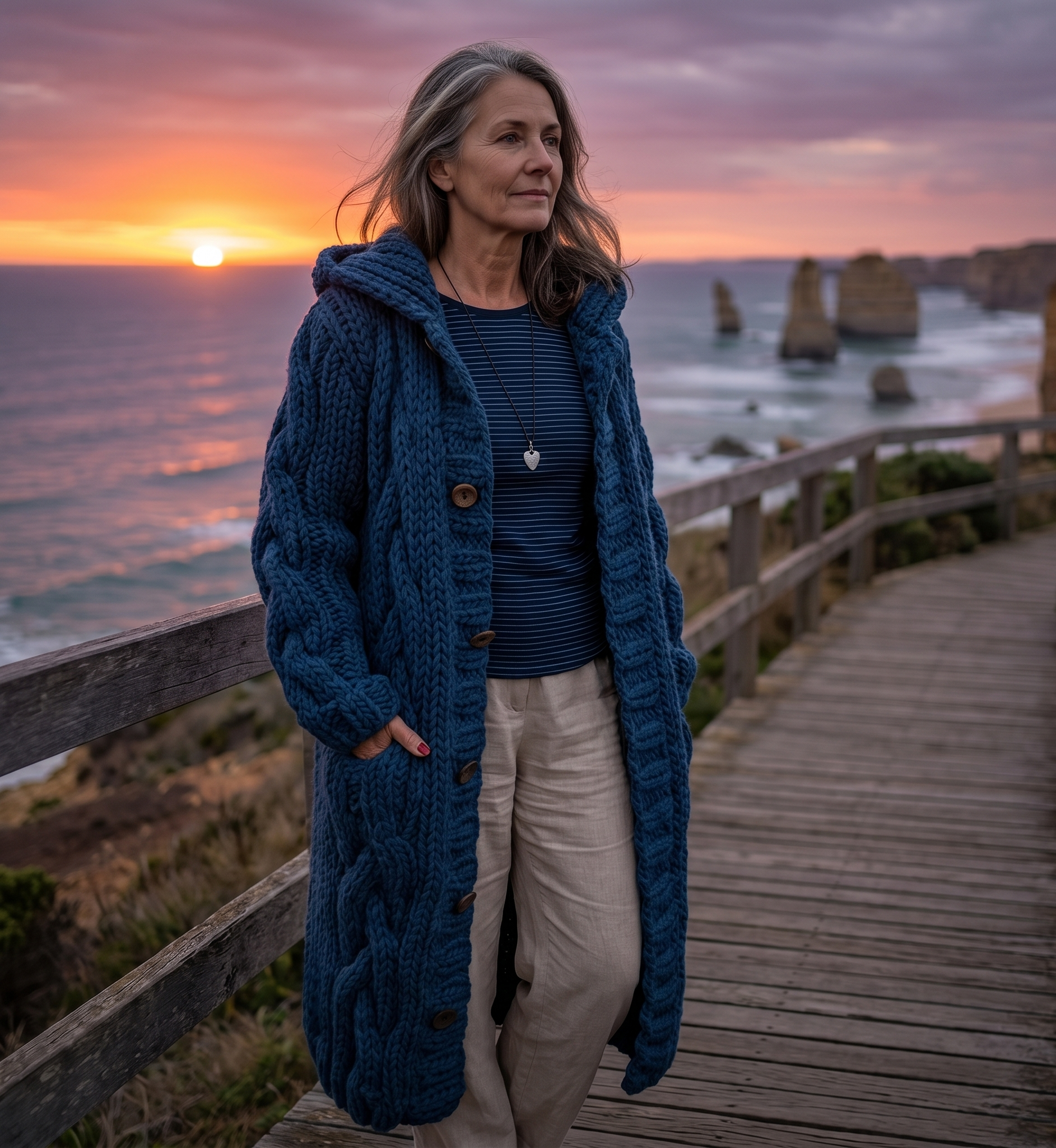 Alessia™ | Elegant Cable Knit Coat