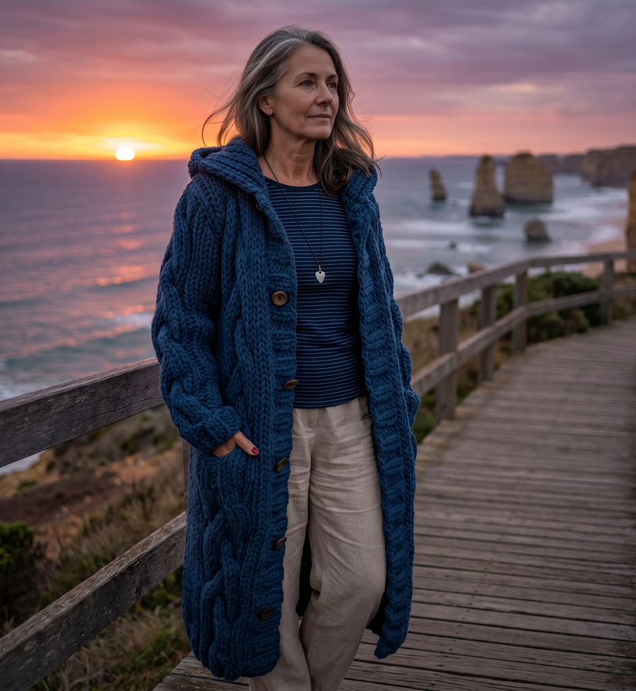 Alessia™ | Elegant Cable Knit Coat