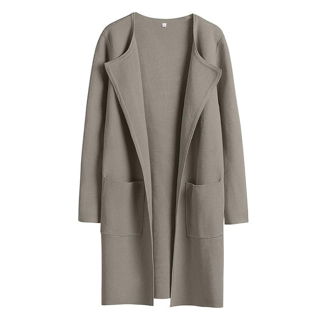 FREJА™ | – Cozy Lapel Open-Front Knit Cardigan