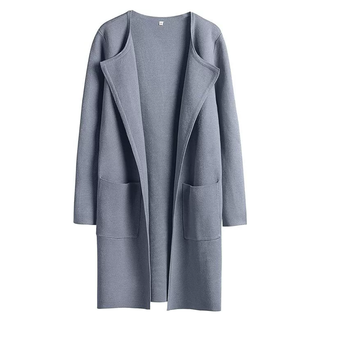 FREJА™ | – Cozy Lapel Open-Front Knit Cardigan