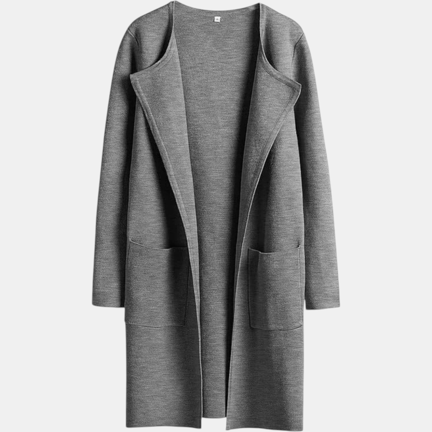 Women's Suit Collar Open Front Longline Knit Cardigan™