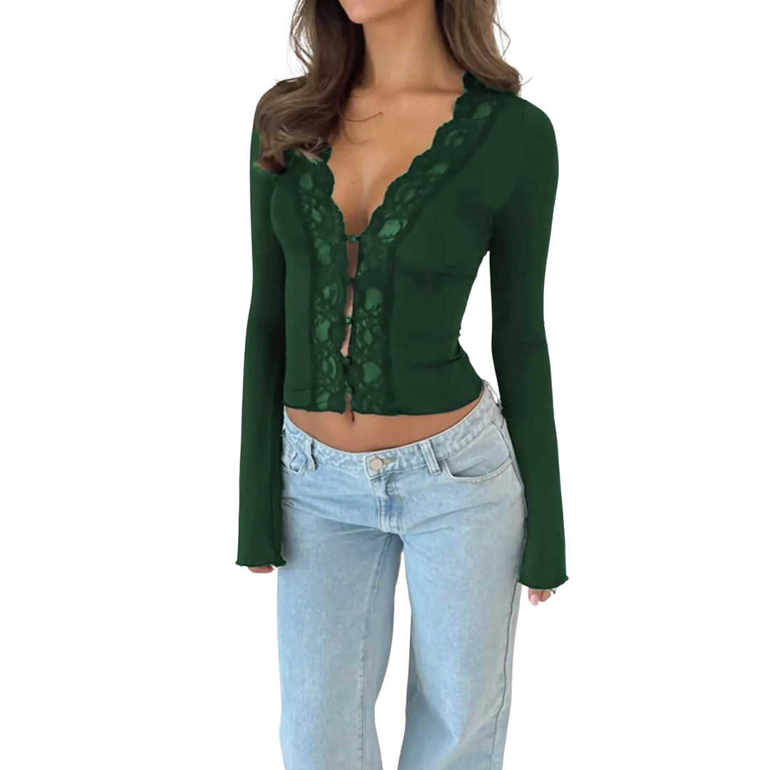 ROXANNE™ | – Lace Cropped Cardigan Top