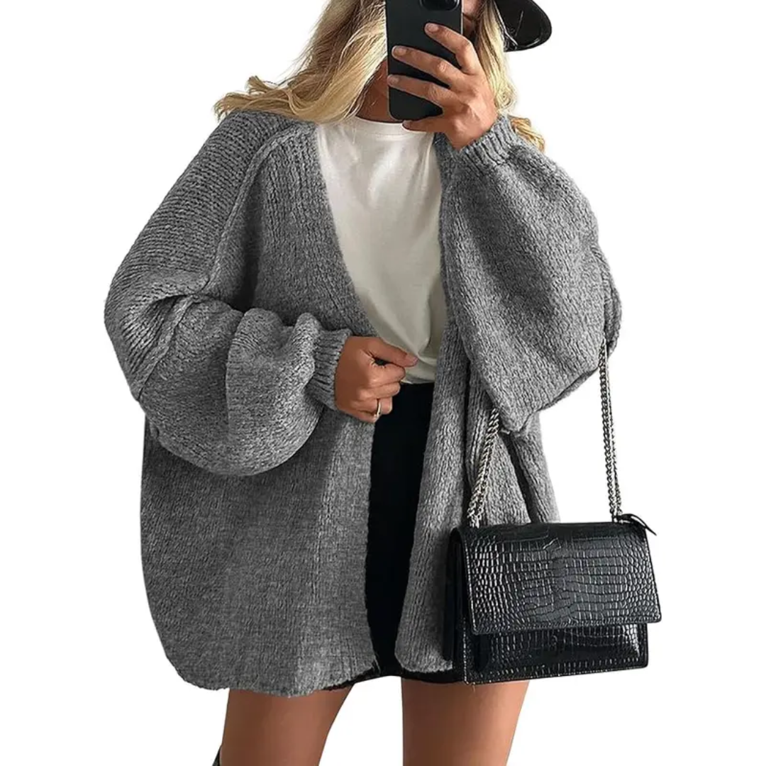 WINONA™ | – Cozy Oversized Lantern Sleeve Cardigan