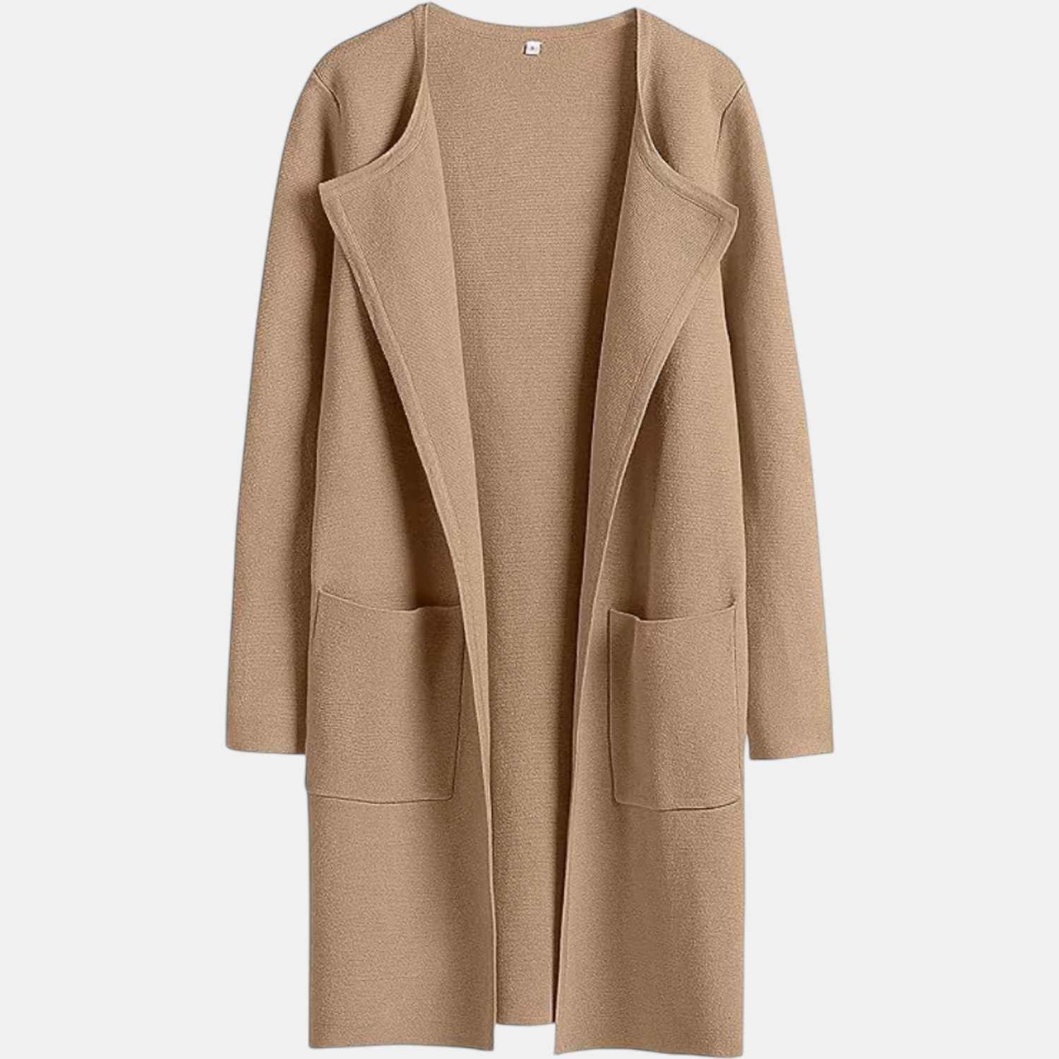 Women's Suit Collar Open Front Longline Knit Cardigan™