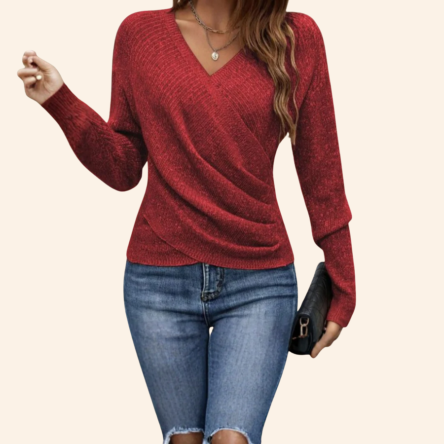 Elouise™ | Elegant Wrap V-Neck Top