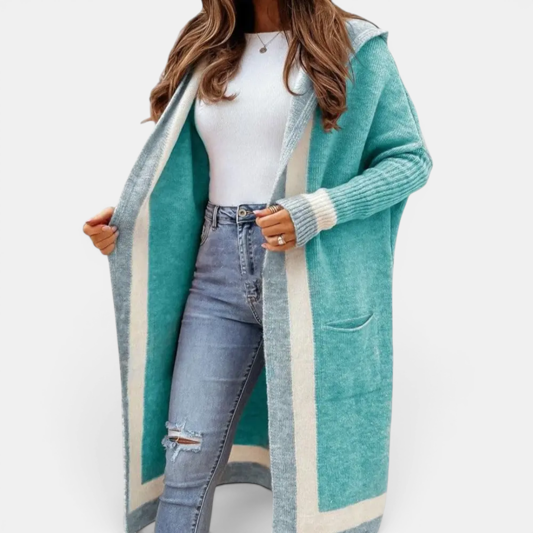 TOLVIE™ | – Cozy Striped Hooded Long Cardigan
