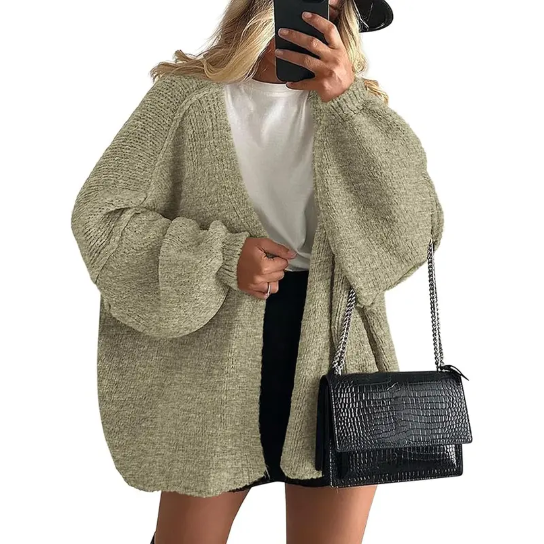 WINONA™ | – Cozy Oversized Lantern Sleeve Cardigan