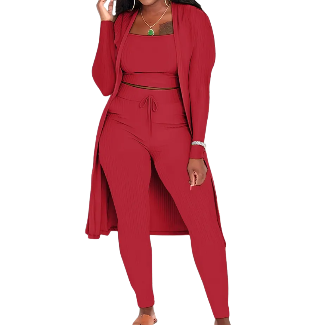 LINDEN™ | – Cozy Knit Open Front Co-ord Set