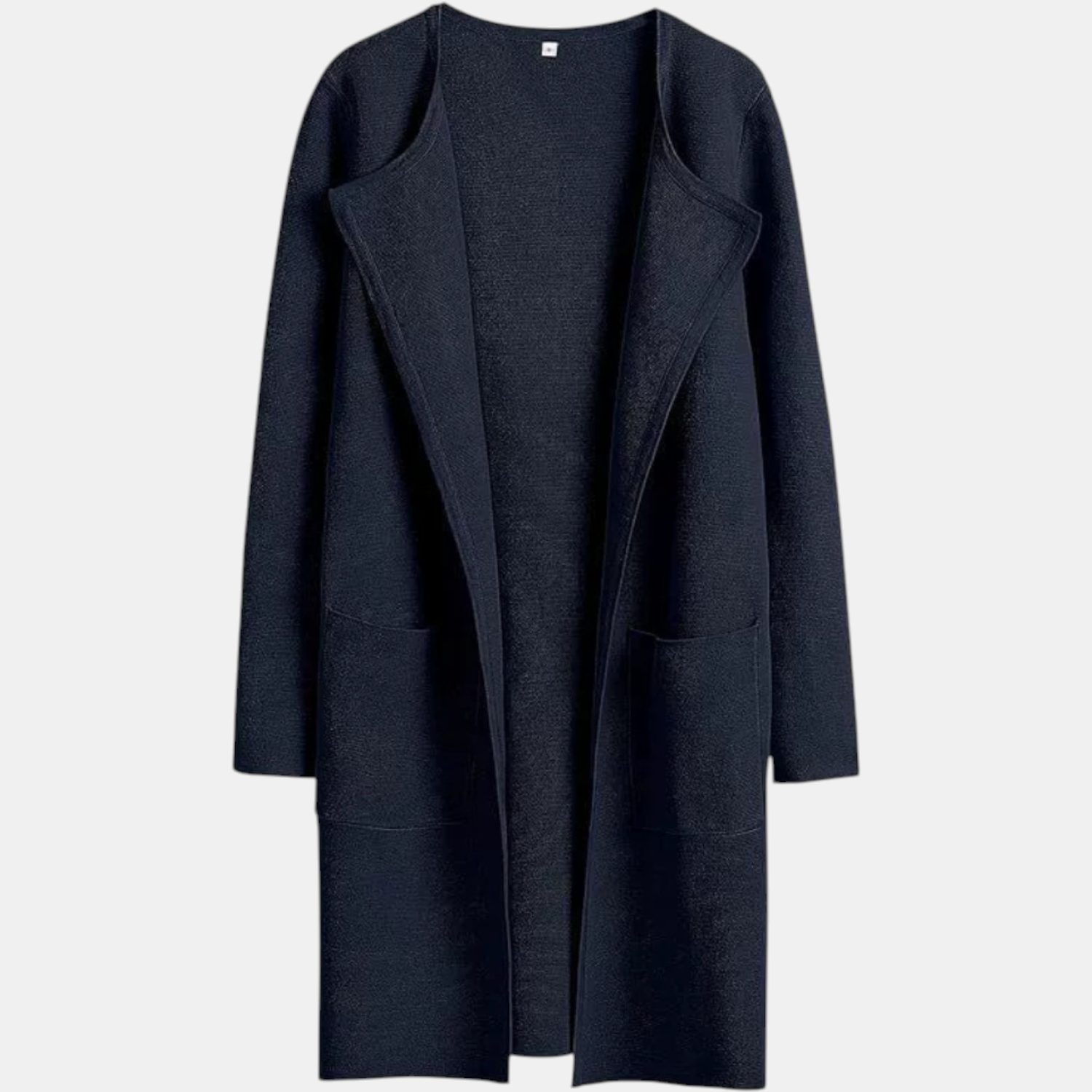 Women's Suit Collar Open Front Longline Knit Cardigan™