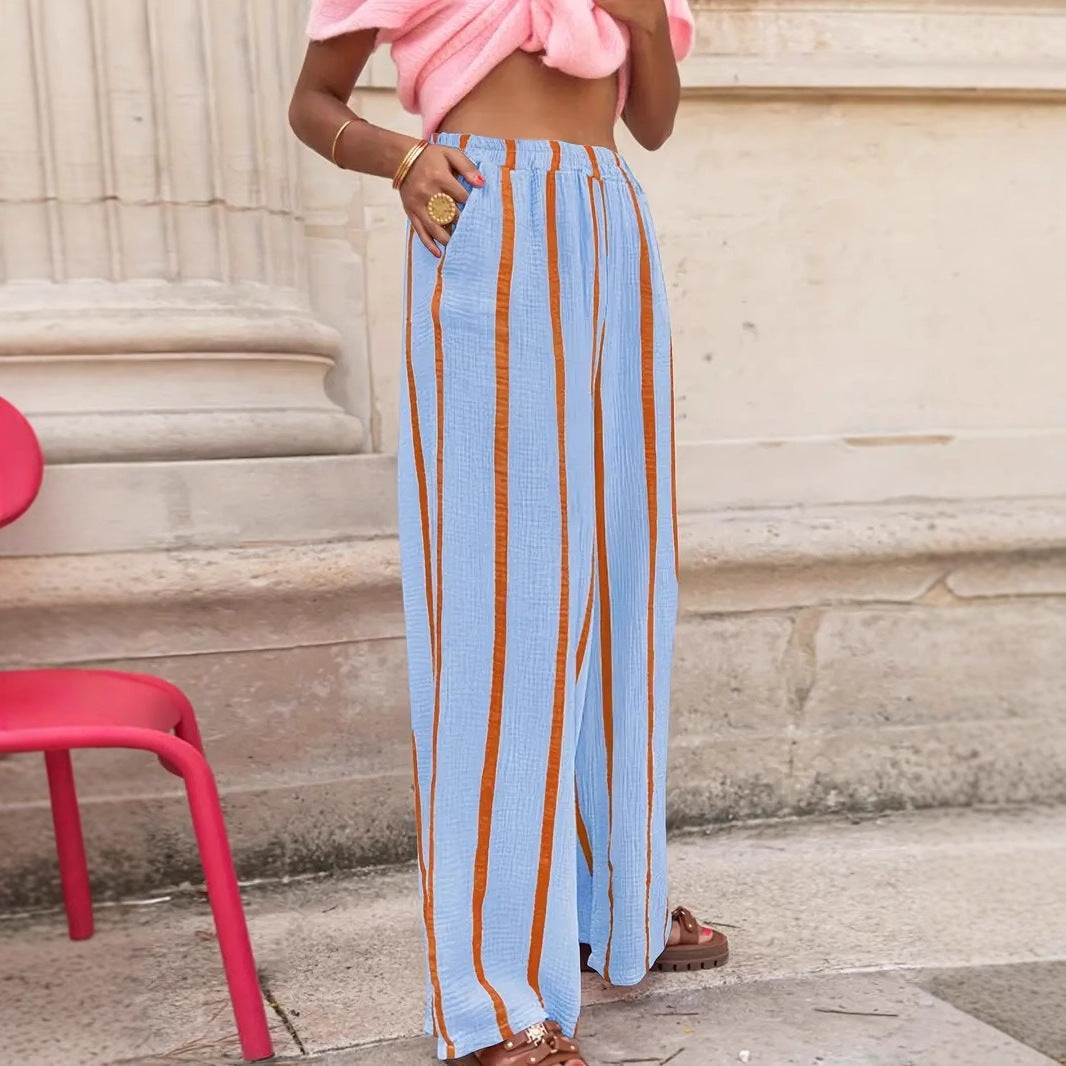 CHARO™ | – Comfy Striped Wide-Leg Lounge Trousers