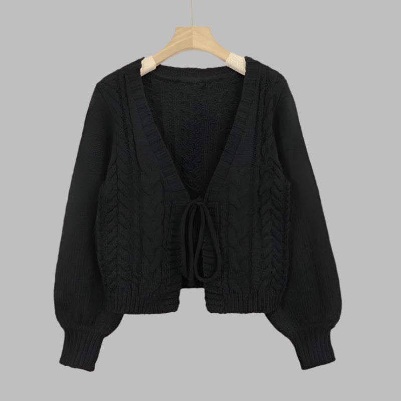 YERIEL™ | - Cozy Vintage Chunky Tie-Front Long Sleeve
