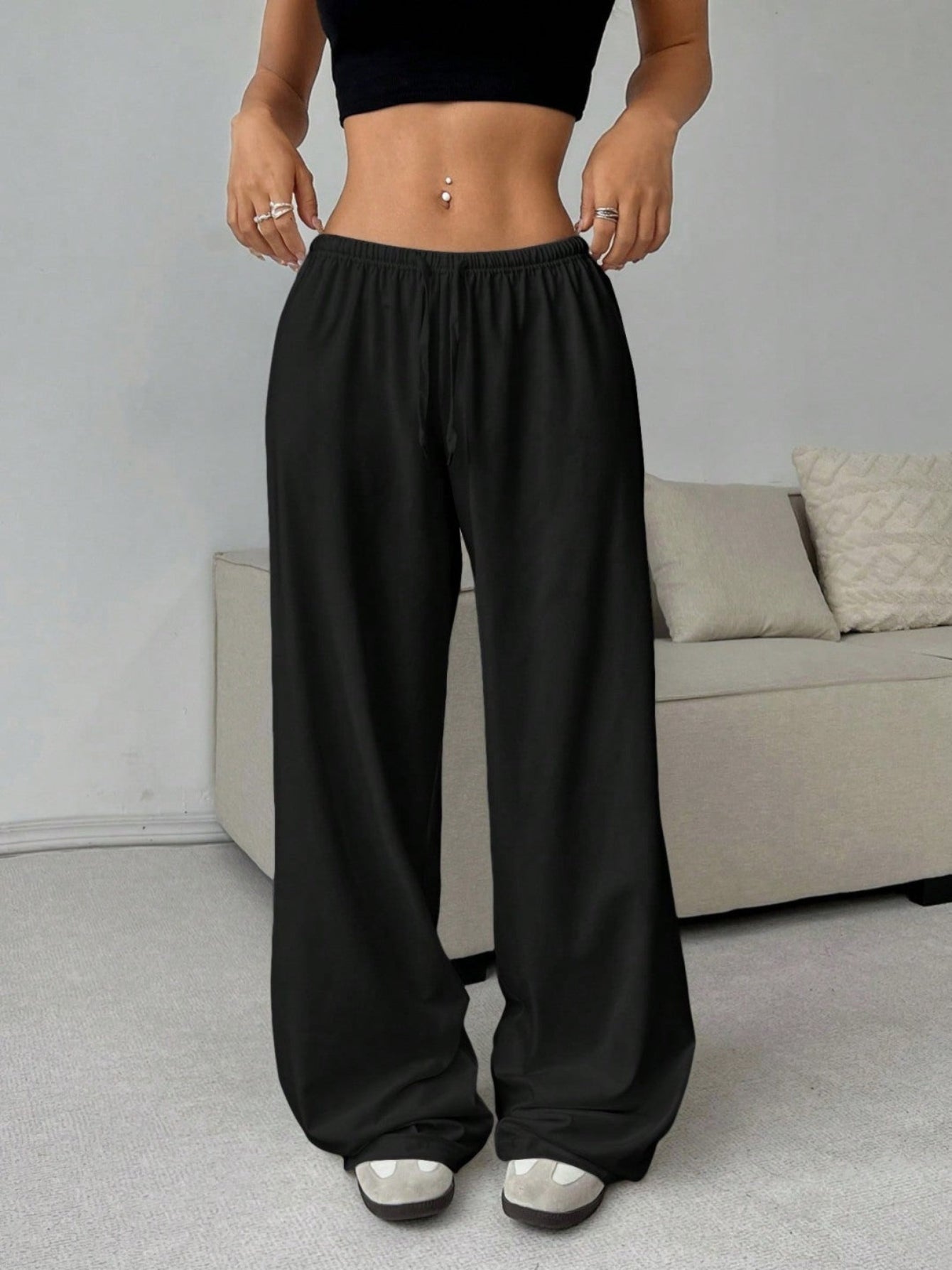 QOVELA™ | - Casual Adjustable String Wide Leg Pants