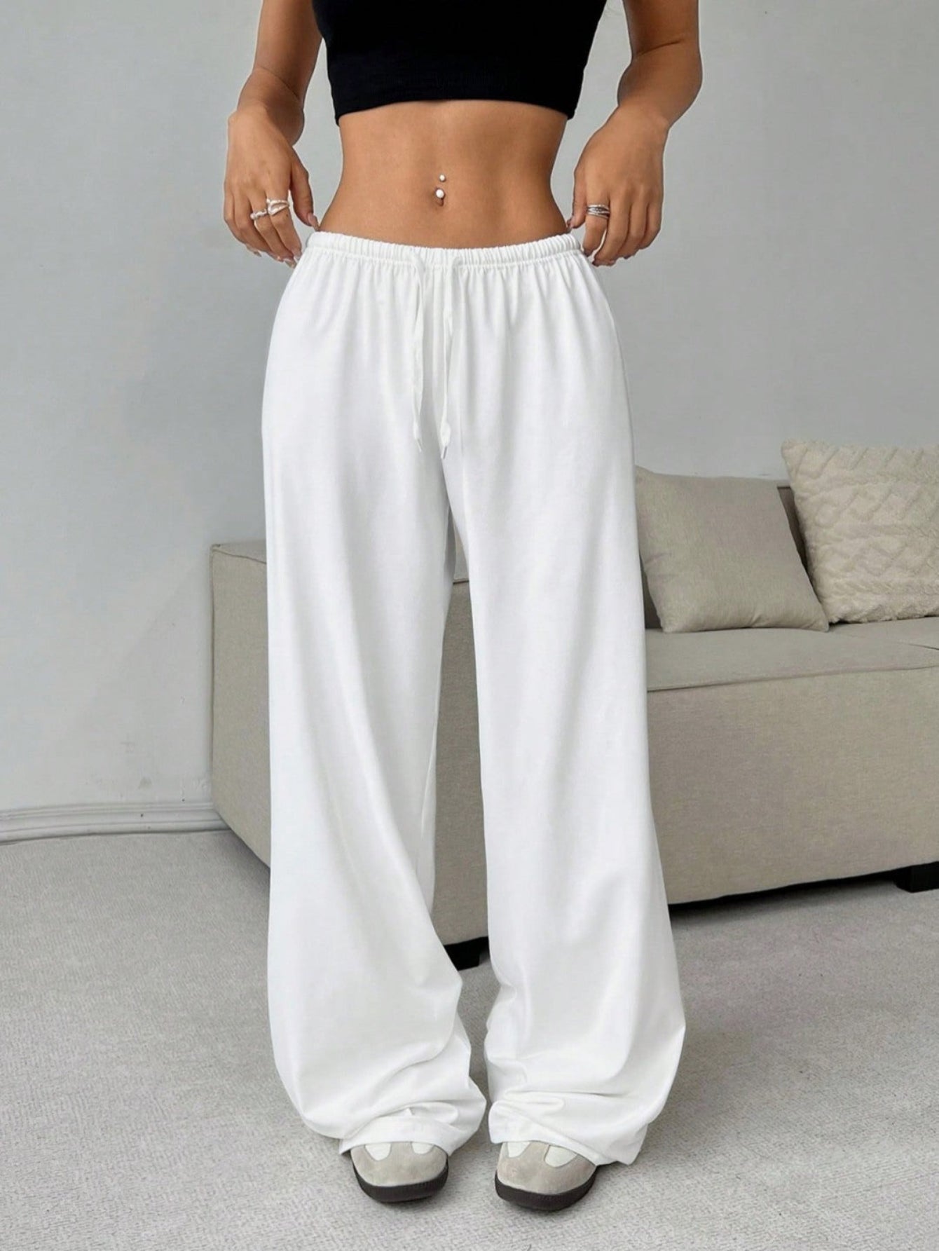 QOVELA™ | - Casual Adjustable String Wide Leg Pants