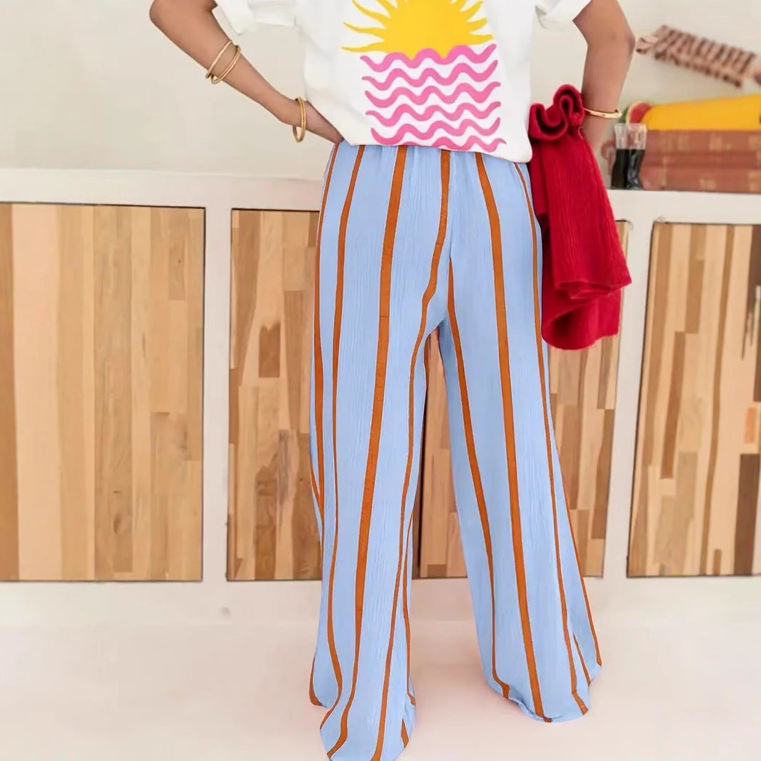 CHARO™ | – Comfy Striped Wide-Leg Lounge Trousers