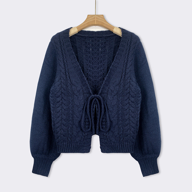 YERIEL™ | - Cozy Vintage Chunky Tie-Front Long Sleeve
