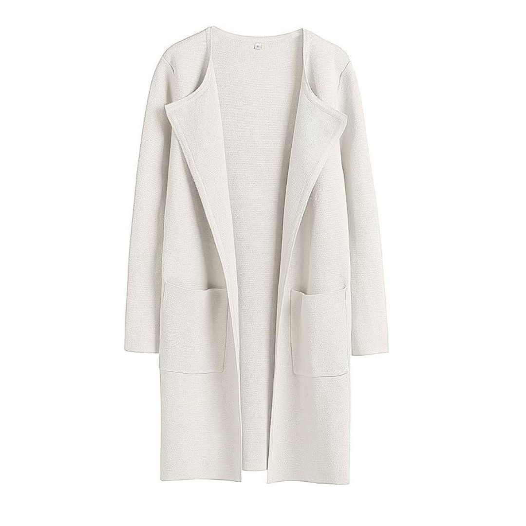 FREJА™ | – Cozy Lapel Open-Front Knit Cardigan