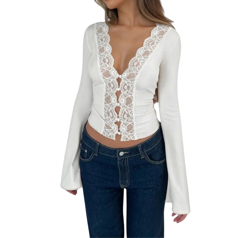 ROXANNE™ | – Lace Cropped Cardigan Top