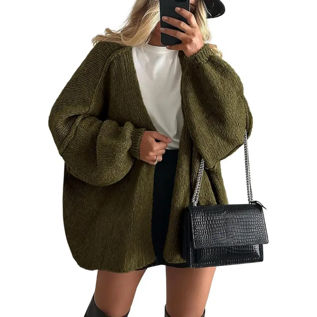 WINONA™ | – Cozy Oversized Lantern Sleeve Cardigan