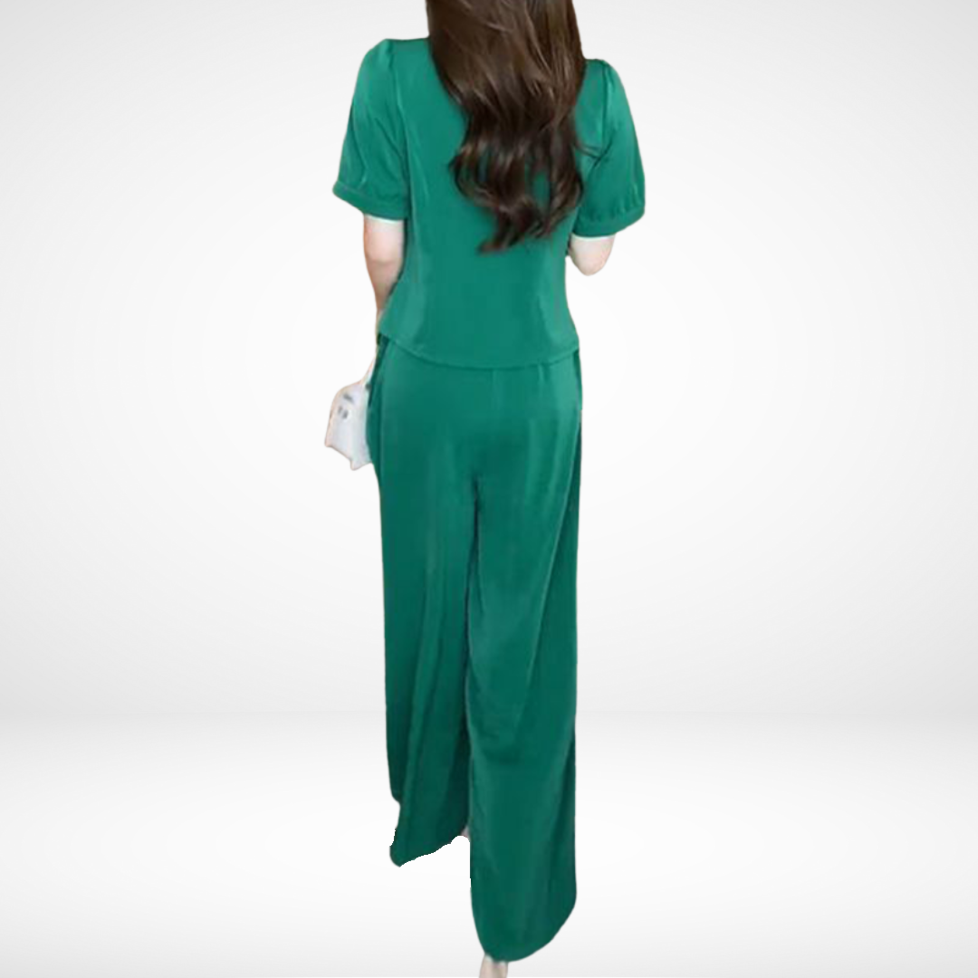 Elsie™ | Elegant Short-Sleeve Two-Piece Set