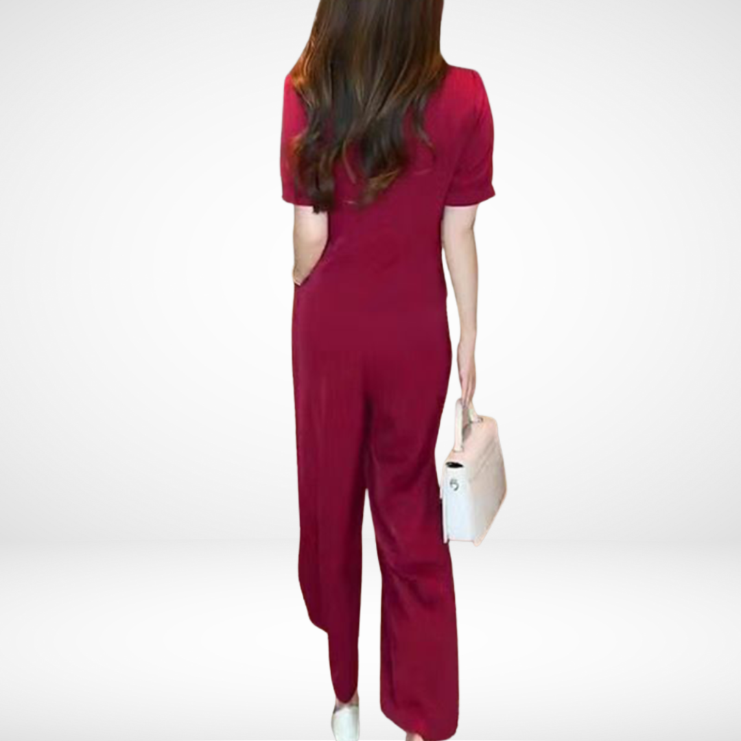 Elsie™ | Elegant Short-Sleeve Two-Piece Set