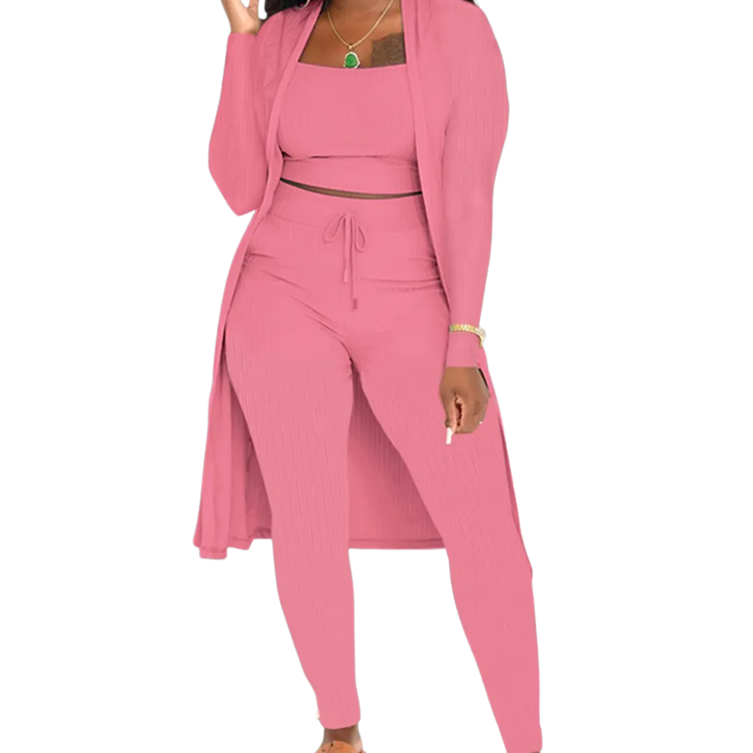 LINDEN™ | – Cozy Knit Open Front Co-ord Set