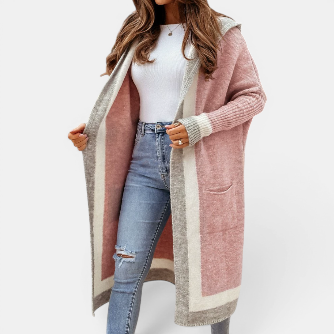 TOLVIE™ | – Cozy Striped Hooded Long Cardigan