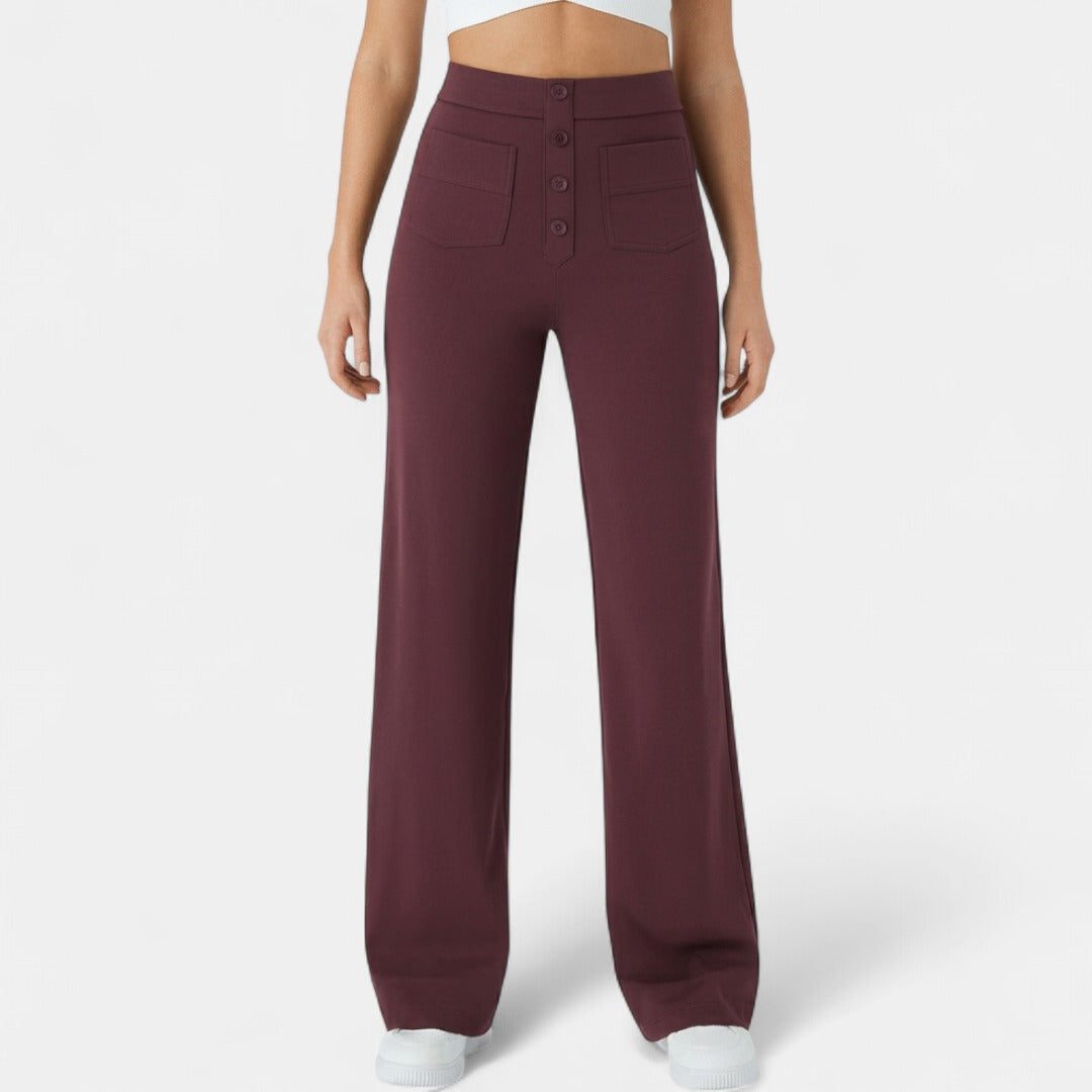 BRIXLEY™ | – Relaxed High-Waist Straight-Leg Pants