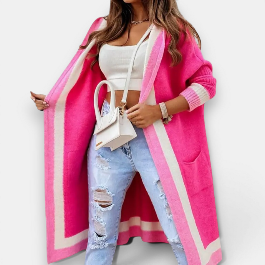 TOLVIE™ | – Cozy Striped Hooded Long Cardigan