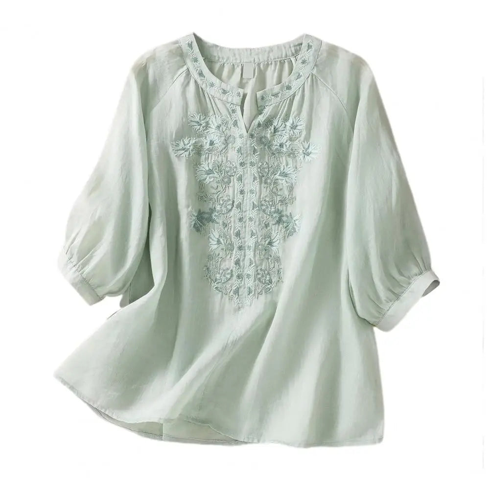 Sophie™ | Embroidered Cotton Floral Blouse