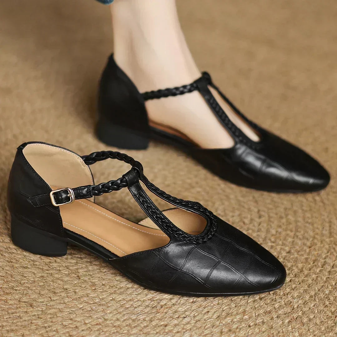 Anthea™ | Elegant Braided Leather Shoes