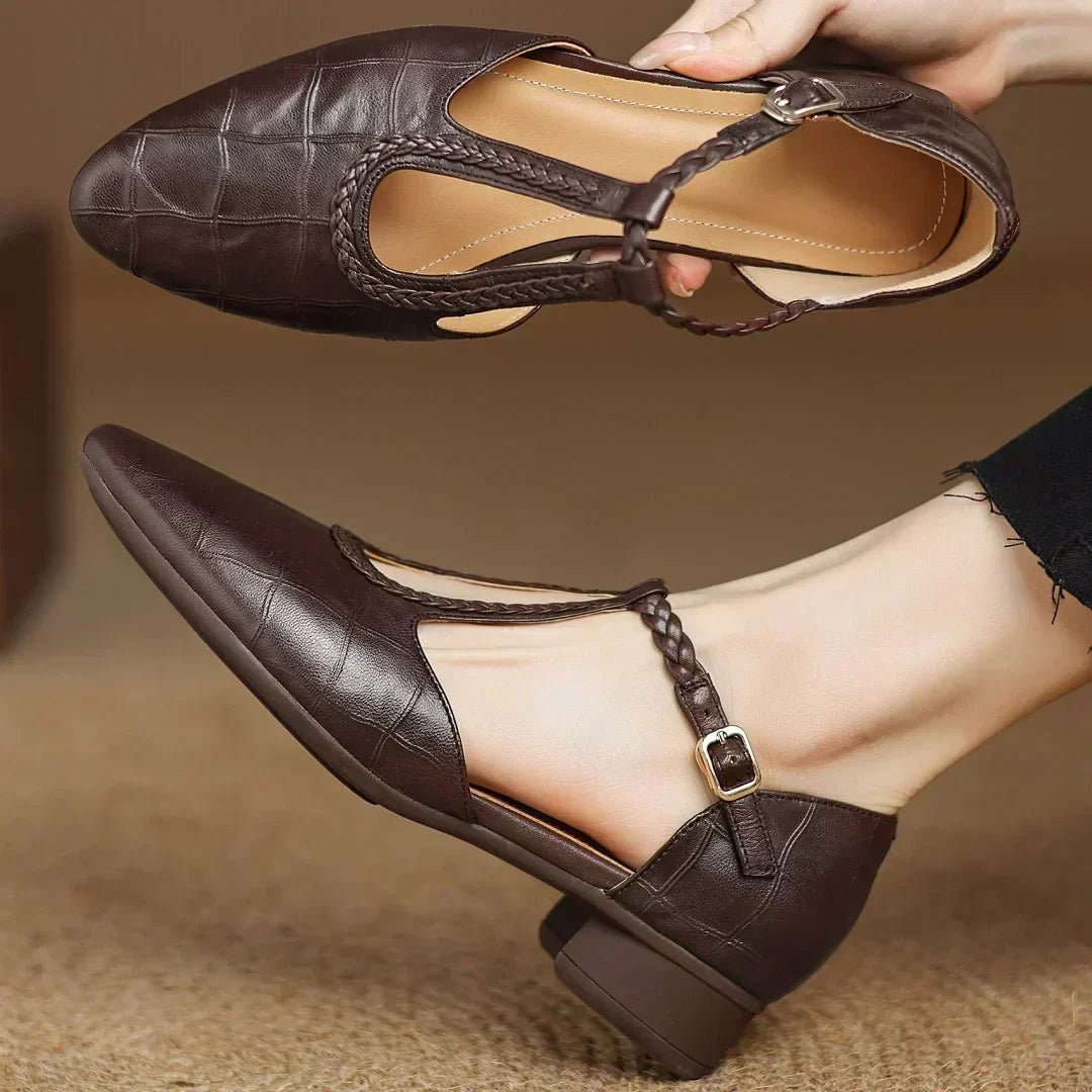 Anthea™ | Elegant Braided Leather Shoes