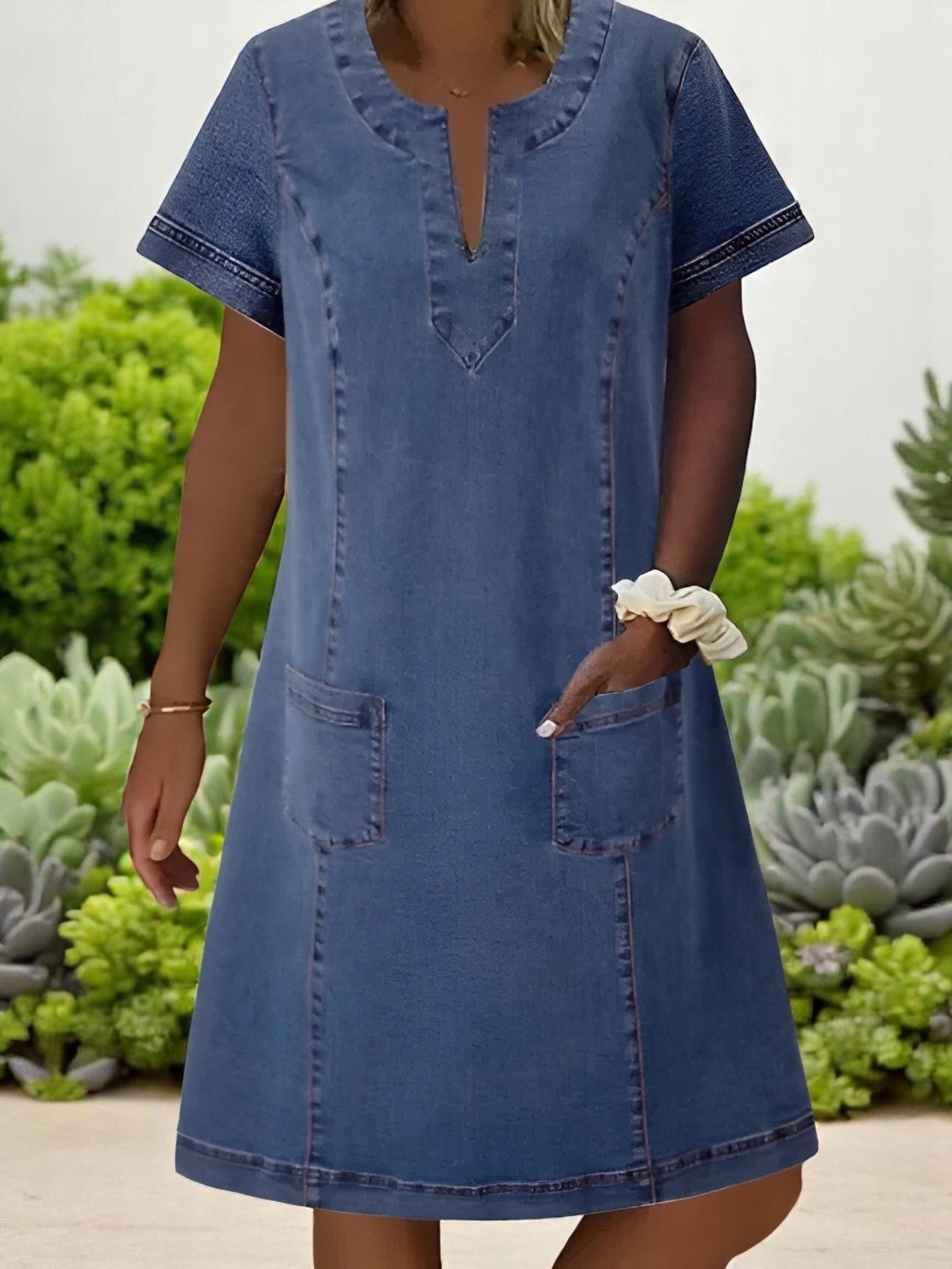 Orthelia™ | Soft Denim Dress with Front Pockets