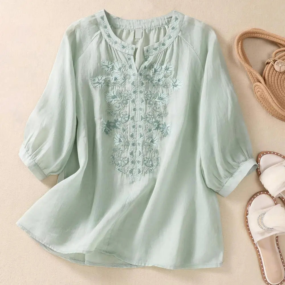 Sophie™ | Embroidered Cotton Floral Blouse