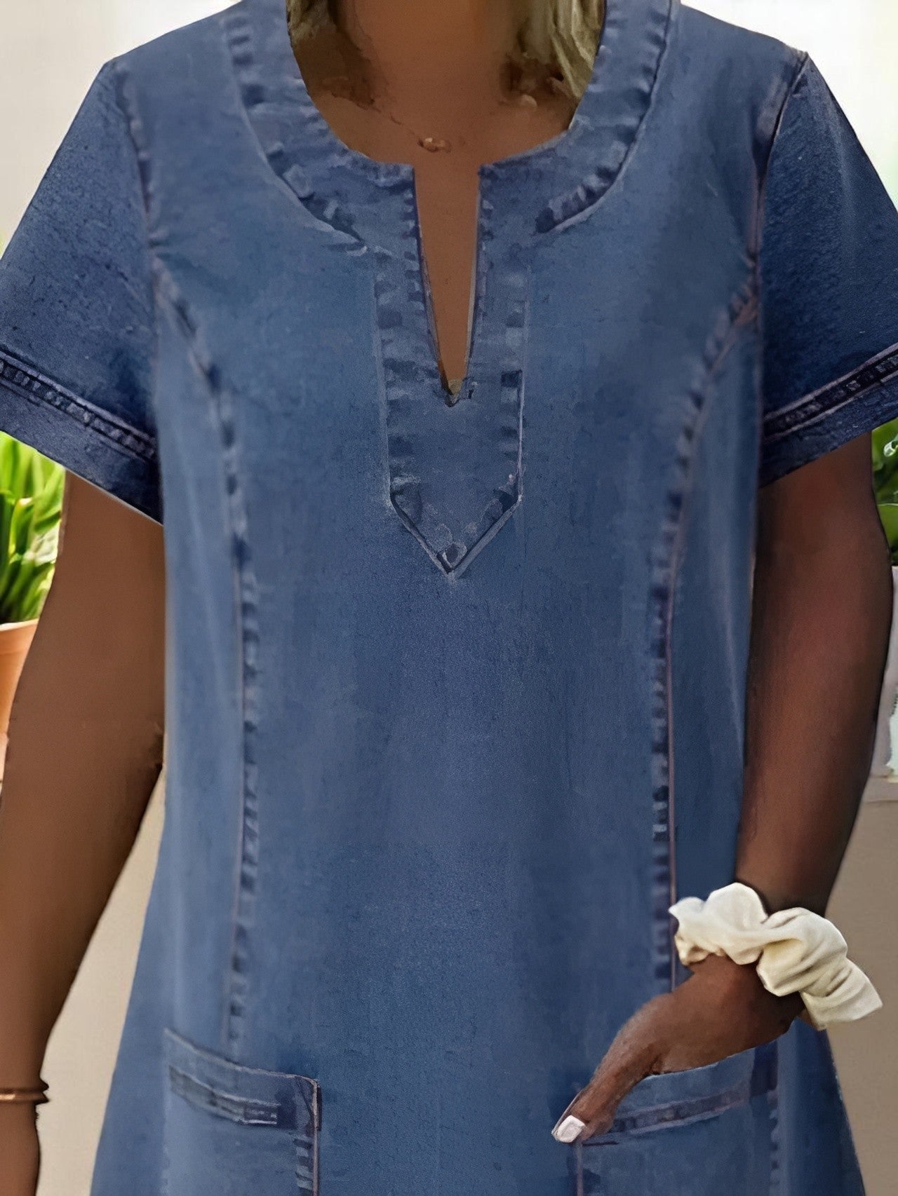 Orthelia™ | Soft Denim Dress with Front Pockets