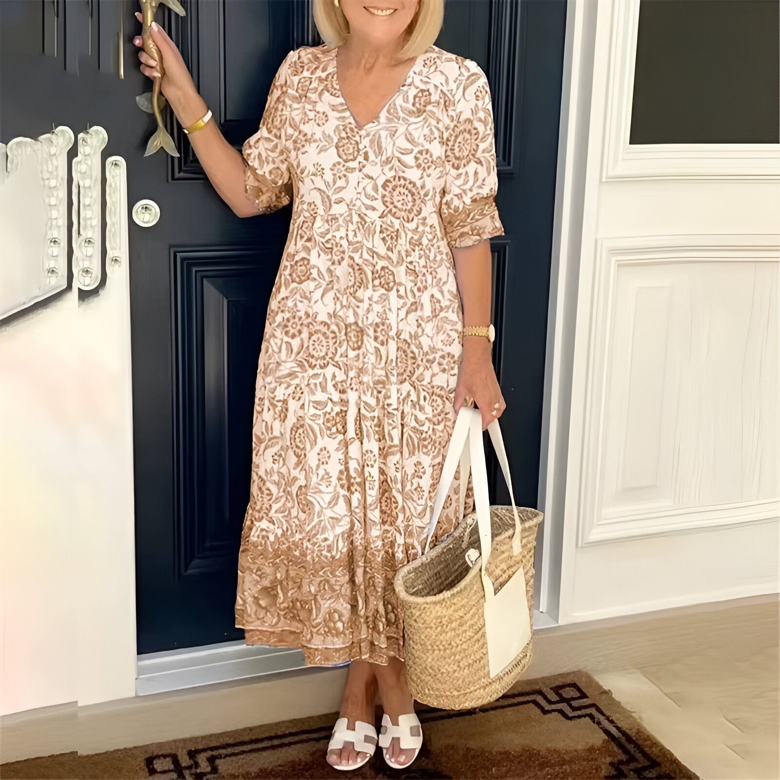 Rosetta™ | V-Neck Bohemian Dress