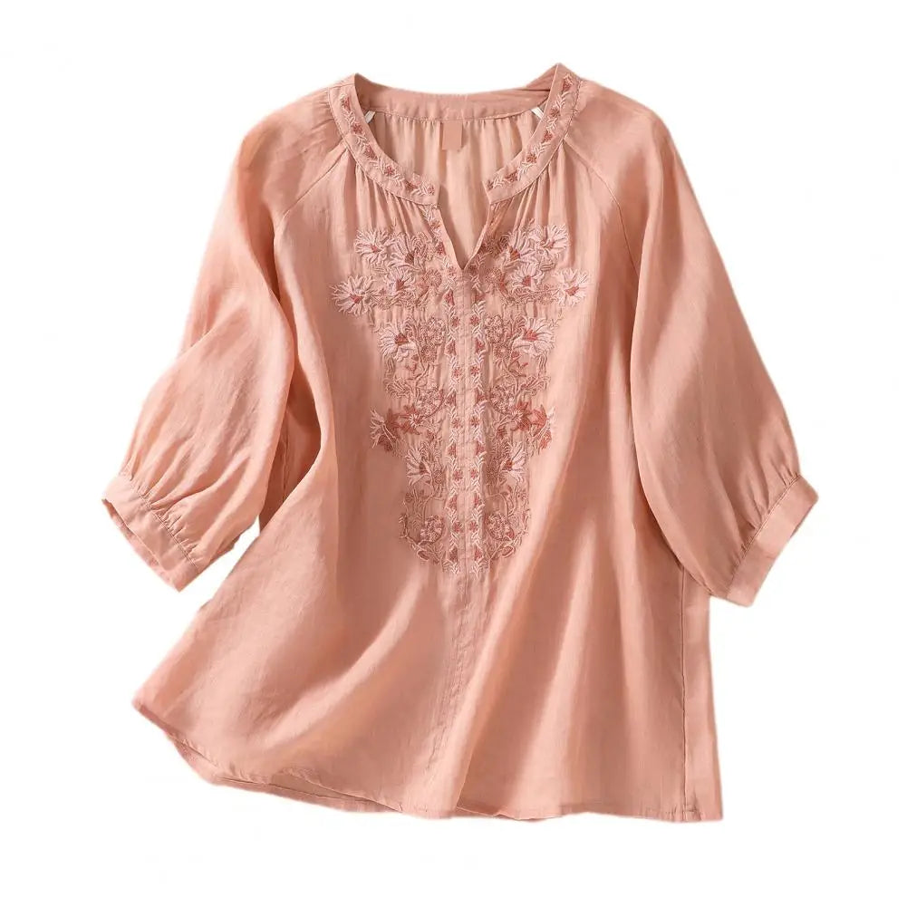 Sophie™ | Embroidered Cotton Floral Blouse