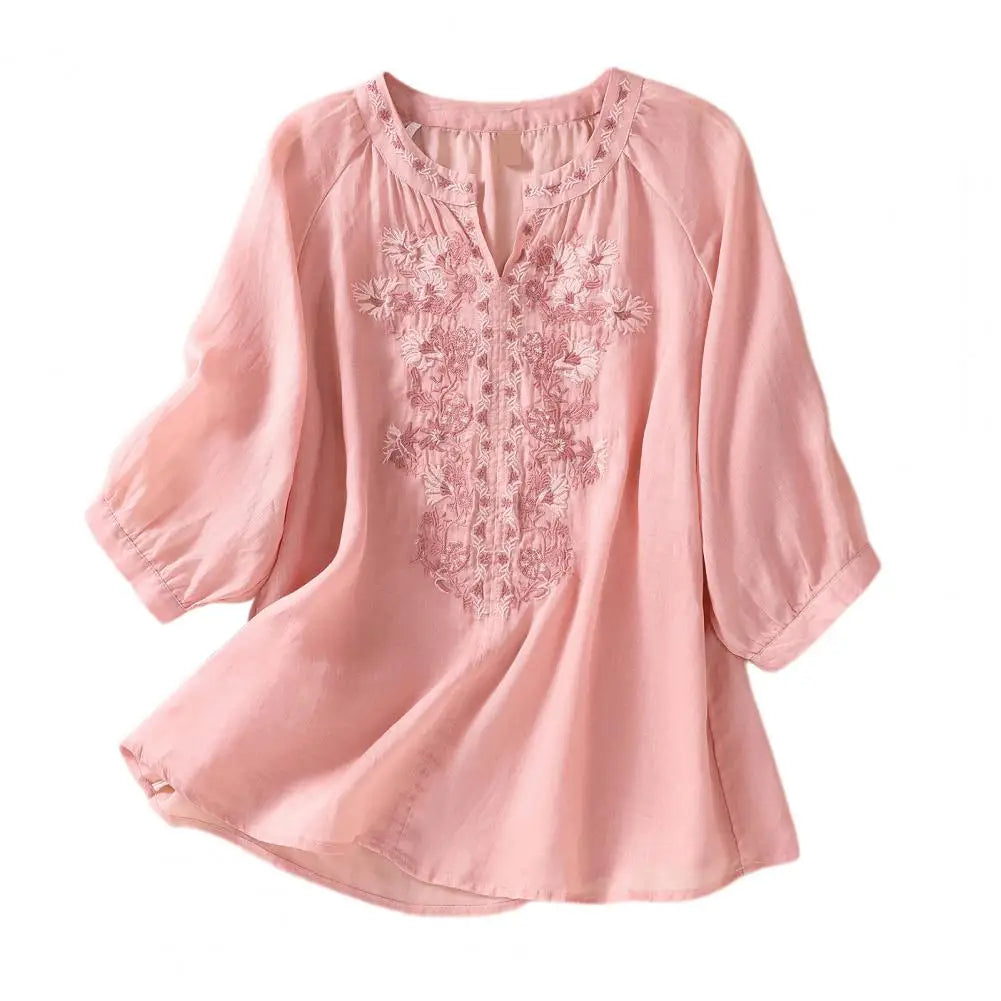 Sophie™ | Embroidered Cotton Floral Blouse