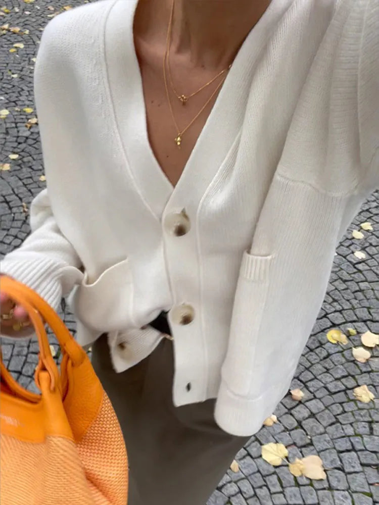 JULIETTE™ | - V-Neck Knit Cardigan