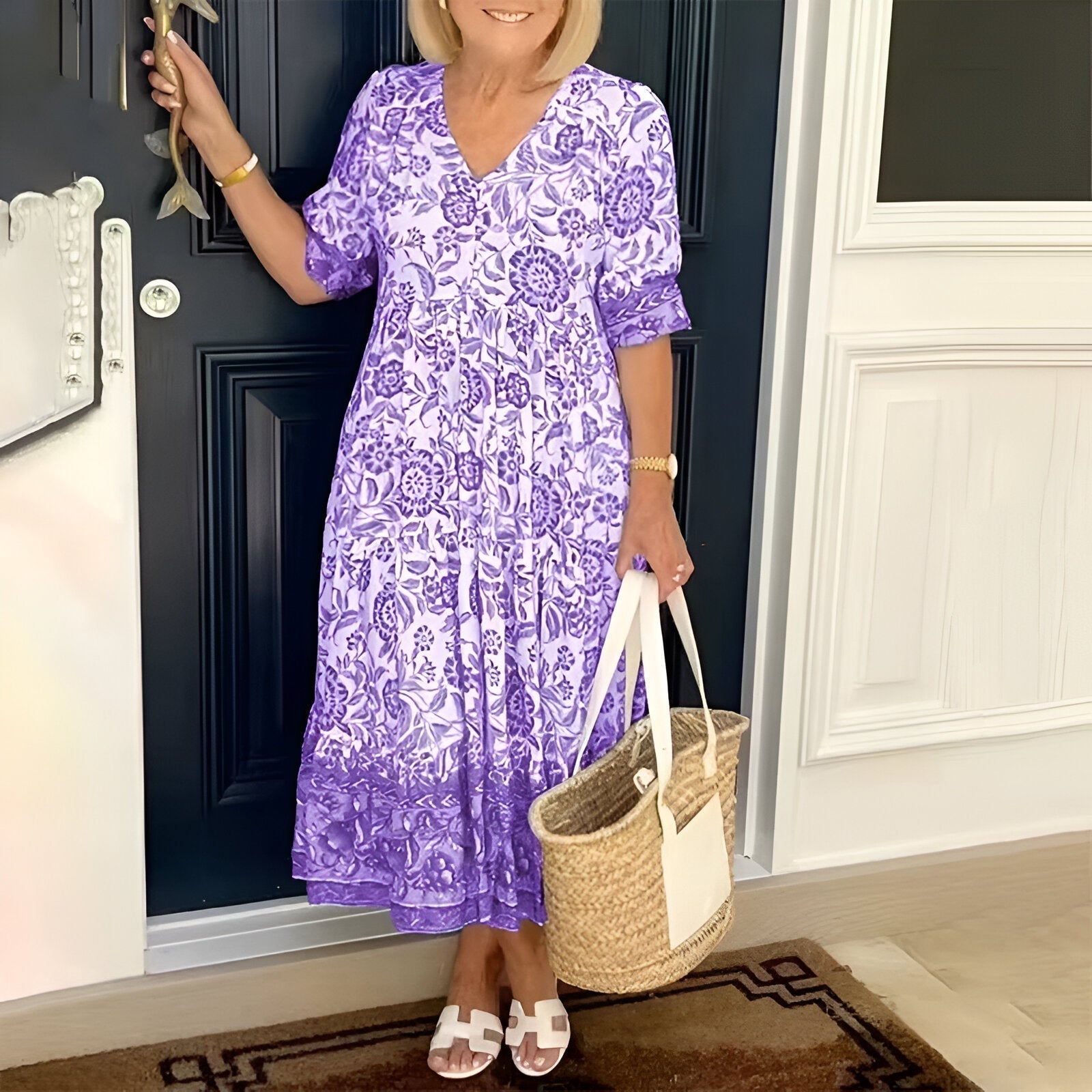 Rosetta™ | V-Neck Bohemian Dress